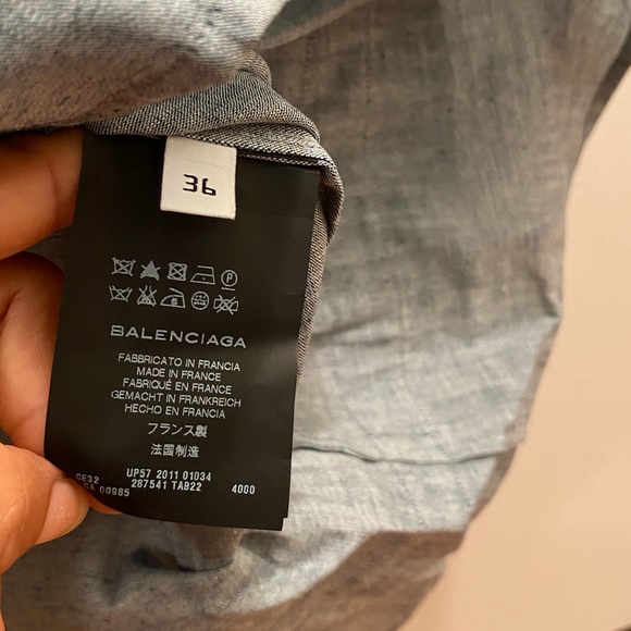 Balenciaga Paris Blue blouse size 36 - Picture 3 of 4